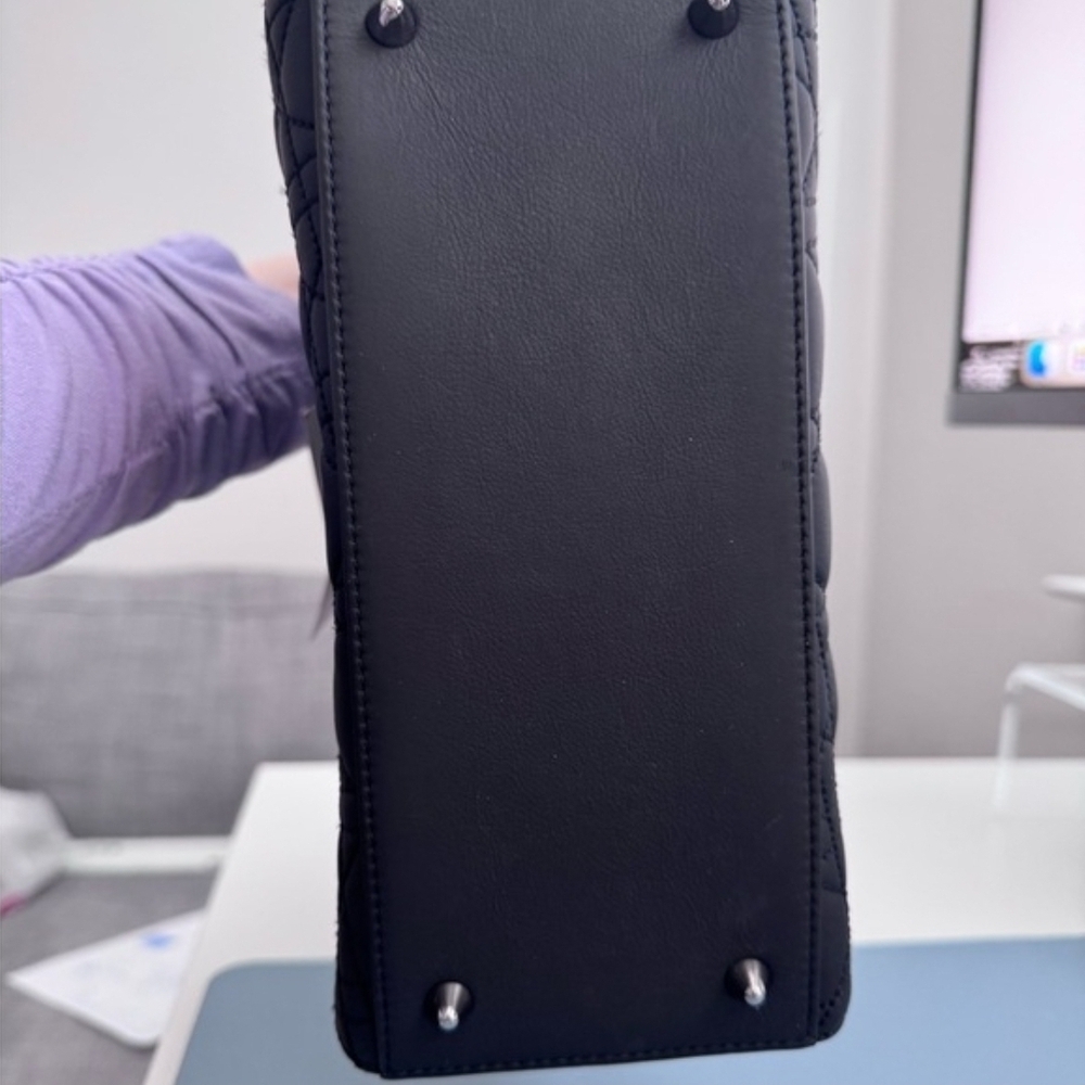 Dior Quilted Black Leather Top-Handle Bag Lady Dior - Picture 3 of 4